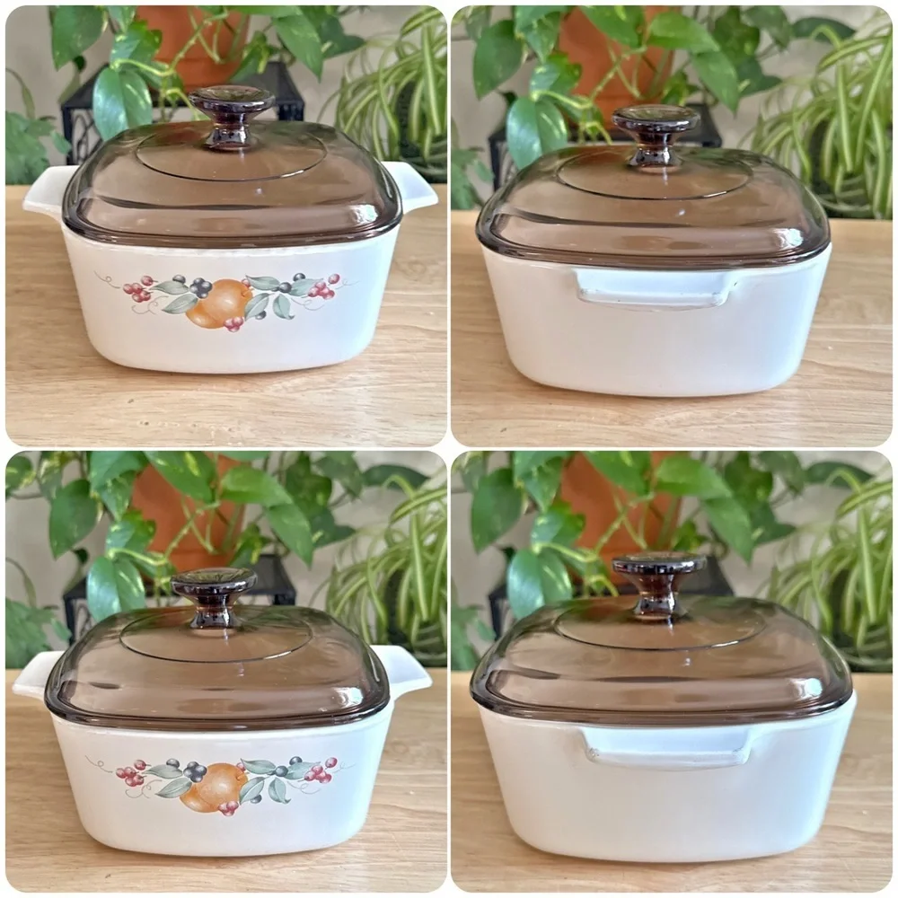Corningware 1992 Abundance A-1 1/2B 1.5L / A-2B 2L Casserole Dishes w/ Lids